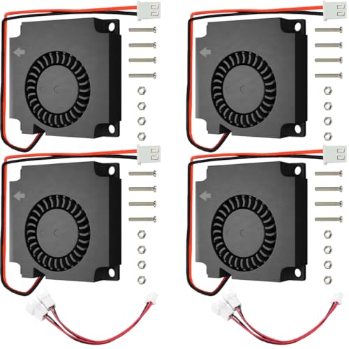 JYUDAUFU 4 Pcs 40×10mm Blower Cooling Fan 4010 DC 24V Dual Ball Bearing Cooler with XH2.54 2-pin Port with M3×20 Screw N