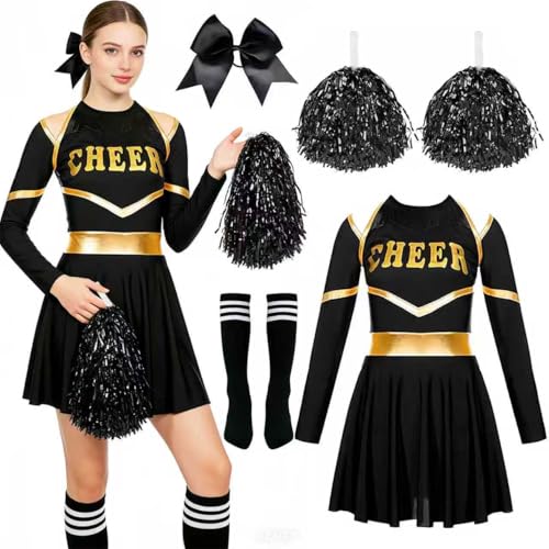 ZeiLaBang Kakadi Cheerleader Kostüm Damen für Erwachsene,Cheerleadering Outfit Fancy Dress Uniform,Kostüm...