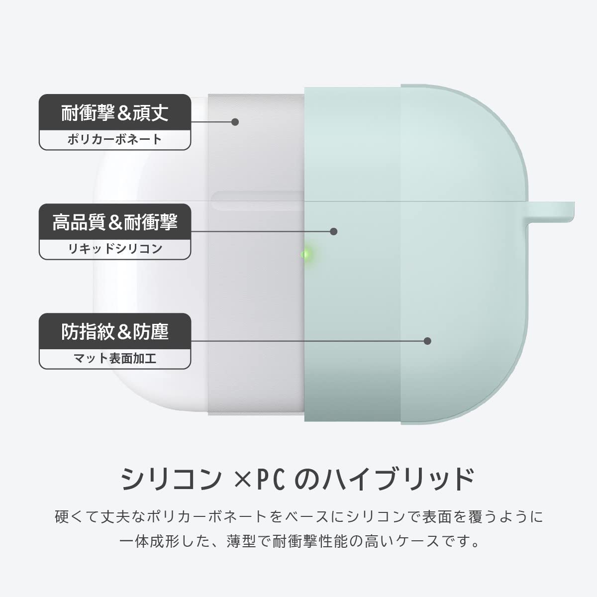 Amazon.co.jp: 【elago】 AirPods Pro2 対応 ケース カラビナ 付 耐