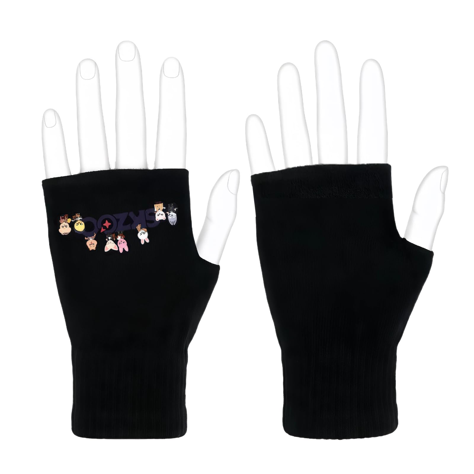 GDQQOYWQT 1 Paar Kpop Stray Kids Fingerless Gloves,Straykids Merch,Fingerless Gloves Kids,Warm Winter Fashion Accessory for Outdoor Activities and Daily Use(Style 3)