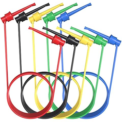 Goupchn Silicone Test Leads 5PCS Test Hook to Test Hook Test Cables Wires Dual IC Test Hooks Clips for Electronic Testing Cover