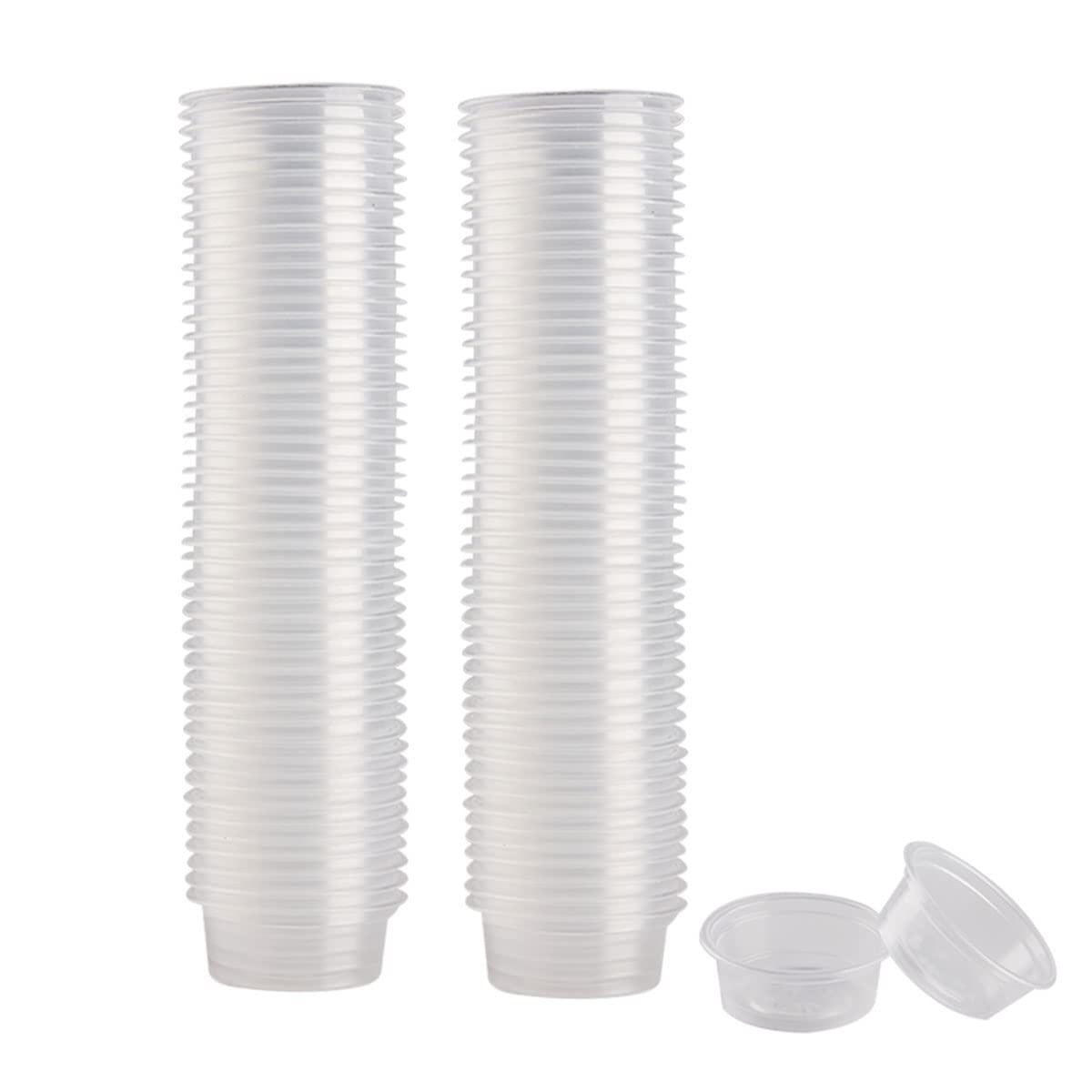 Kleine Gecko-Futter- und Wasserbecher, Kunststoff, Reptilien-Futternäpfe, Zubehör für Gecko, Eidechsen, kleine Haustiere, 14 ml, 100 Stück