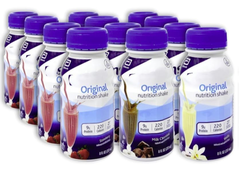 Essential Assortment | Original Nutrition Shake | Meal Replacement Shake | Variety Pack: Vanilla, Chocolate, Strawberry | 8 fl oz Bottle, 12 Pack