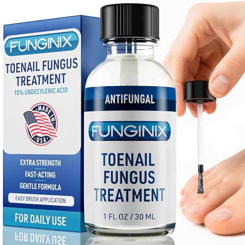FUNGINIX Toenail Fungus Treatment Extra Strength - Antifungal Nail Treatment With 10% Undecylenic Acid & Tea Tree Oil - Includes Natural Oils & Botanicals - Made in USA (Packaging Does Vary)