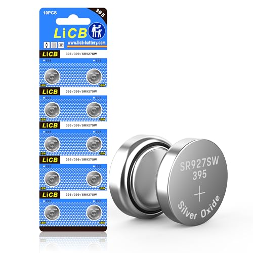 LiCB 10 Pack 395 SR927SW 399 Pila para Reloj 1.5V miniatura 1
