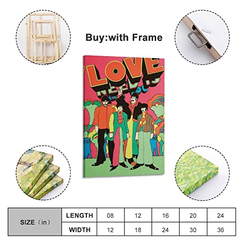 JABURU Poster décoratif sur toile pour chambre à coucher Motif groupe Beatles 50 x 75 cm - Les Beatles, Paul McCartney, John Lennon, RIngo Starr, George Harrison JABURU Poster décoratif sur toile pour chambre à coucher Motif groupe Beatles 50 x 75 cm – Image 3