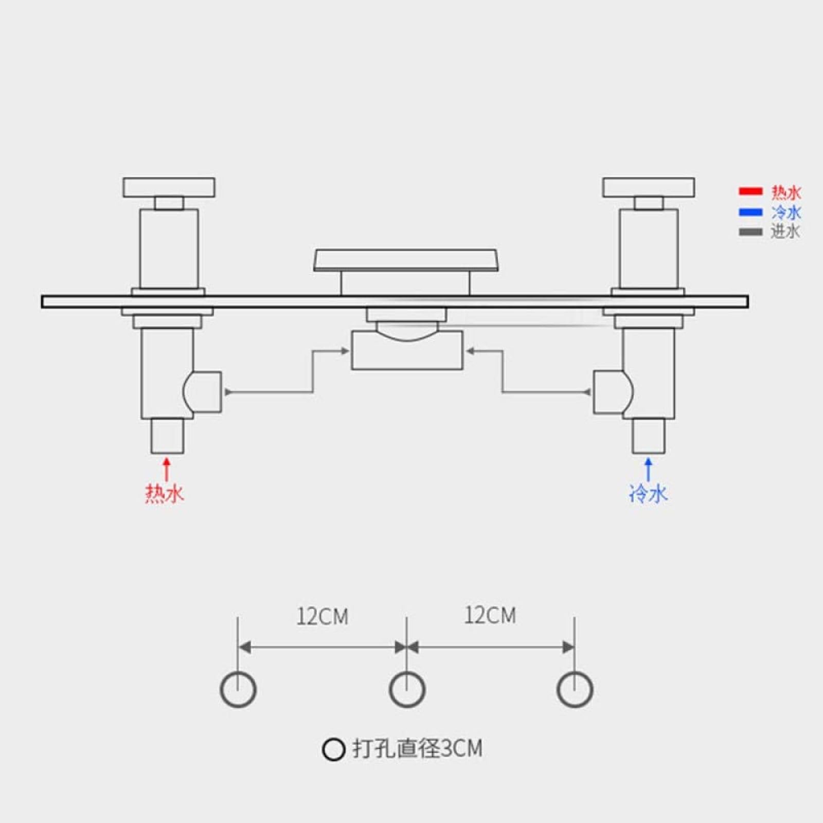 Widespread Chrome Brass Bathroom Basin Faucet Dual Handles Vanity Sink Mixer Tap Deck Faucet — view 3
