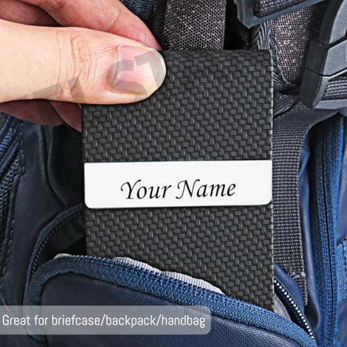 Image of FELSTAR Customized /Personalized Card Holder with Name Engraved, Leather Professional Business Visiting Card Holder /Credit Card Holders Men, Women Day Gift, Corporate Gift for Employees (S Black)