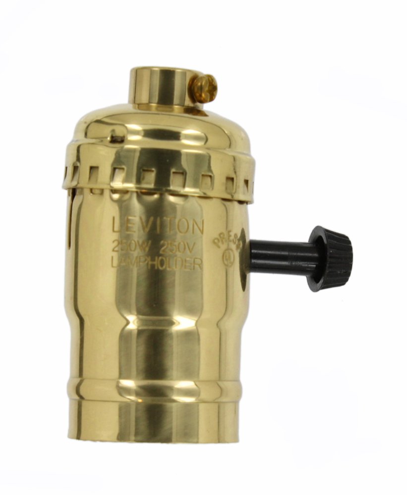 Leviton 7090-BR BS LAMPH INT TKNOB 3LITE 1/8 IPS250W250V