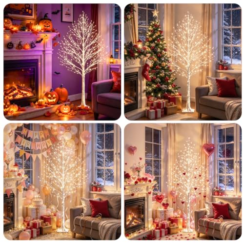 7FT Lighted Birch Tree 1000 LED Pre-Lit Outdoor Lighted Tree Timer & Dimmer - image 3
