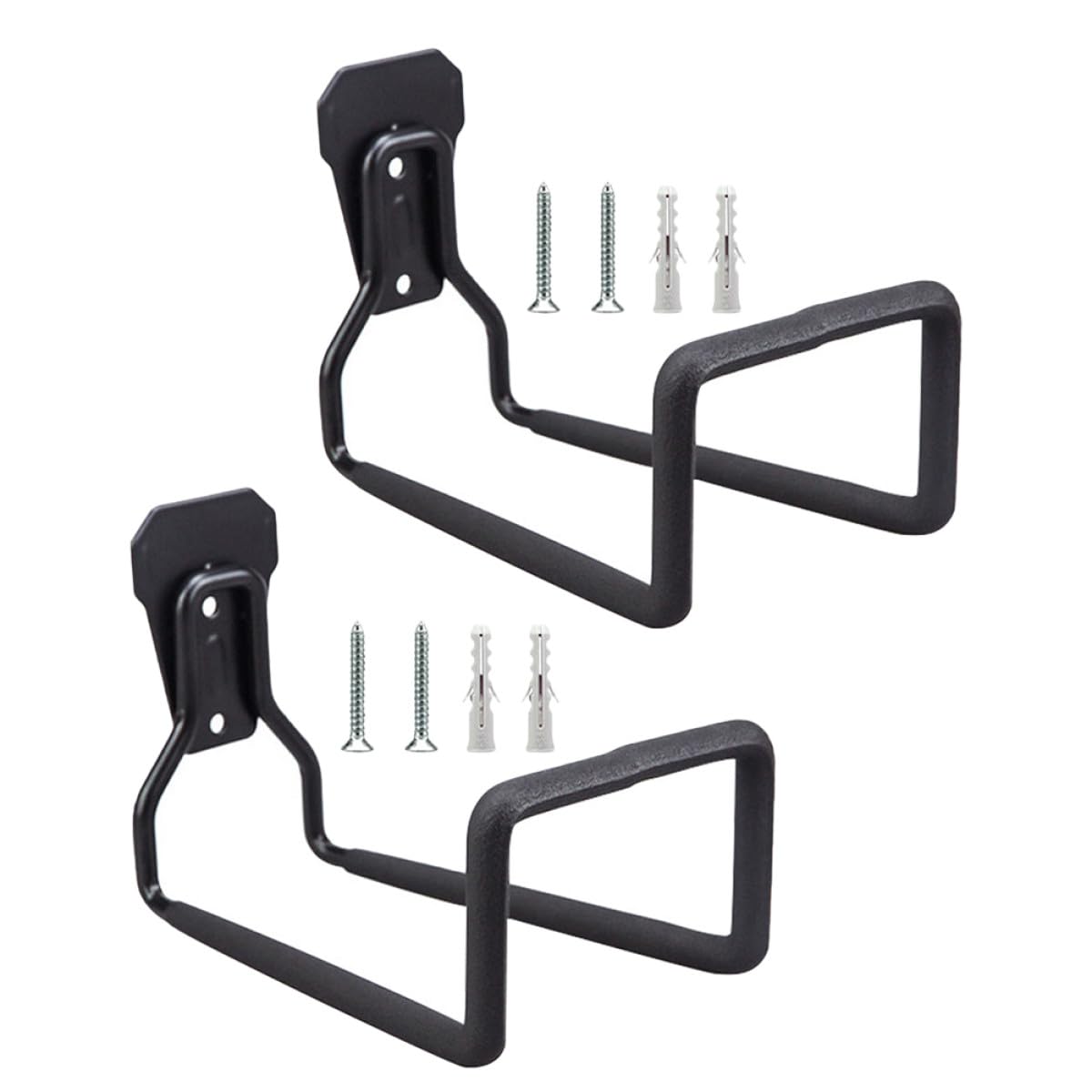 Ganchos para Herramientas Soporte de Pared de Garaje de Hierro Negro 2 Piezas Resistentes Corrosión Desgaste para Cables y Herramientas para Uso en Garaje