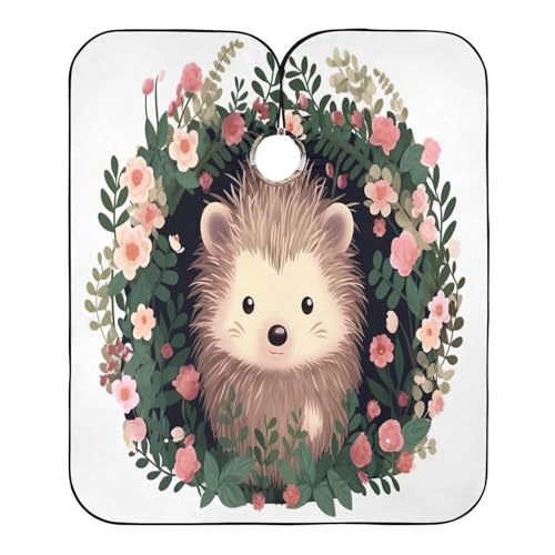 Capa profesional impermeable para cortar cabello Cute Hedgehog con cierre ajustable de broche para peluquería y estilismo miniatura 2