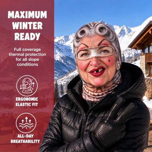 Funny Ski Mask for Men Women, 3D Printed Realistic Old Man Face Balaclava - image 8