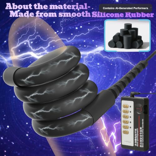 Image of Electric Shock Bondage Training Masturbation Penis Ring Winding Exercise Endurance Trainer Electric Shock Cock Ring Male Bondage Penis Ring