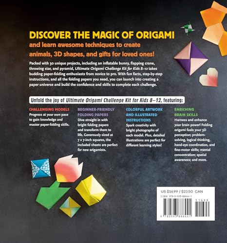 Image of Ultimate Origami Challenge Kit for Kids 8-12: Fun Projects and Step-by-Step Folding Techniques to Go from Novice to Pro (90 Paper Sheets / 30 Projects Included)