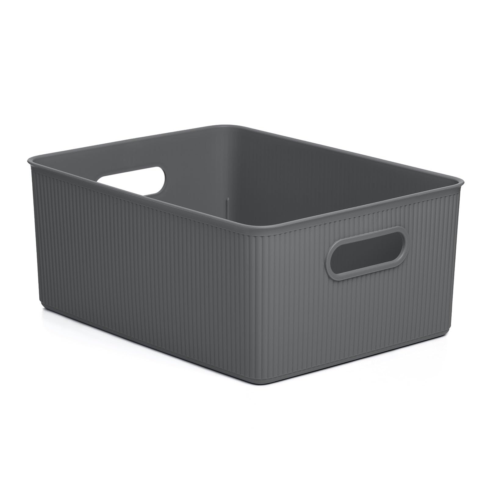 TATAY Cestino Portaoggetti Plastica 15 L Baobab | Scatola Organizzatrice | Manici Integrati | Design Compatto e Versatile | Plastica Senza BPA | 29,4 x 38,5 x 16 cm, Grigio
