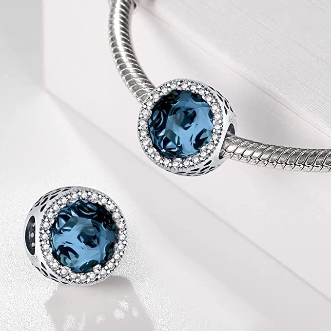 MICOO 925 Sterling Silver Sparkling Clear Charms Beads, Heart-shaped Circular Design With Cubic Zirconia Fit Pandora Original Bracelet Necklace, Gift for Women - Image 2