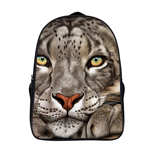 Sac à dos panthère des neiges unisexe 40x28x16cm pour étudiant et adulte