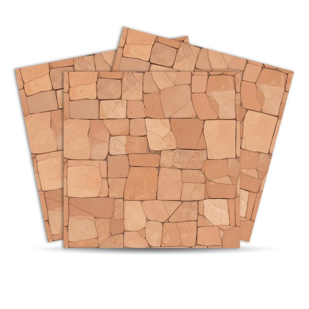 Mosaicowall Self Adhesive Vinyl Floor Tile Floor Tiles for Bedrooms, Living Room, Easy Installaion | Antiskid Flooring Tile FST063-6 X 6 Inches (Pack of 12)