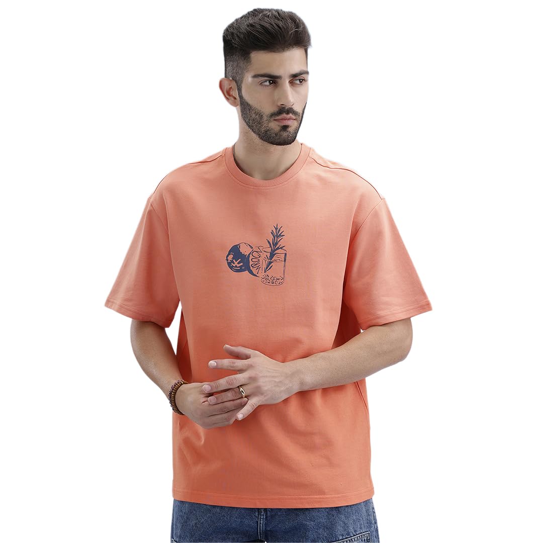 wrogn Men's Pure Cotton T-Shirt | Washed | Oversized Fit-picture-27