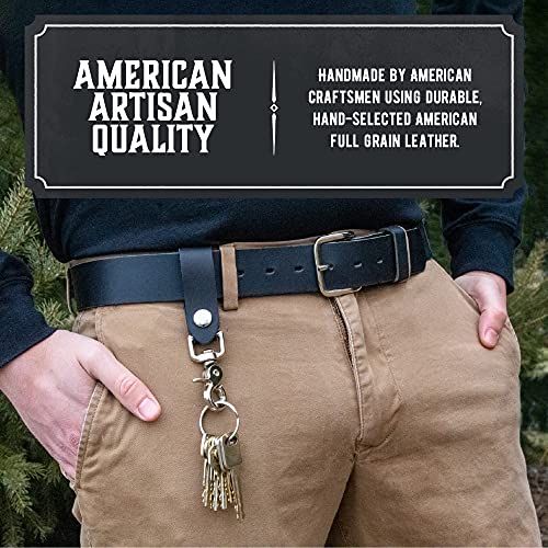 Main Street Forge | Full Grain Leather Keychain For Men | Made In Usa | Hand Made | Luxury Valet Key Chain | Quick Detach | Men's Key Ring Organizer #TOP1