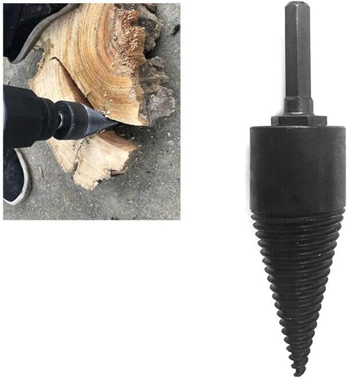 Almabner Wood Splitter Drill Bit High Speed Hex Shank Twist Firewood Drill Bit Heavy Duty Carbon