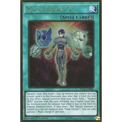 PGL3-EN086 1st Ed Mask Change II Gold Rare Card Premium Gold 3 Yu-Gi-Oh Single Card Cover