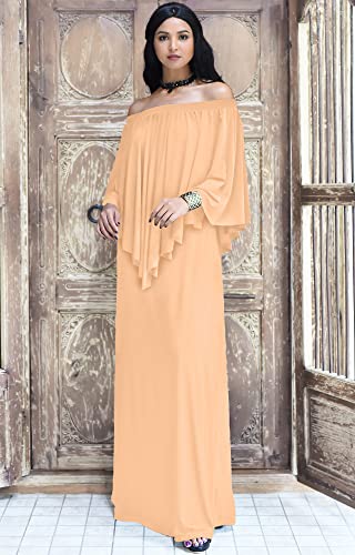 Image of KOH KOH Womens Strapless Off Shoulder Flattering Cocktail Maxi Dress Gown