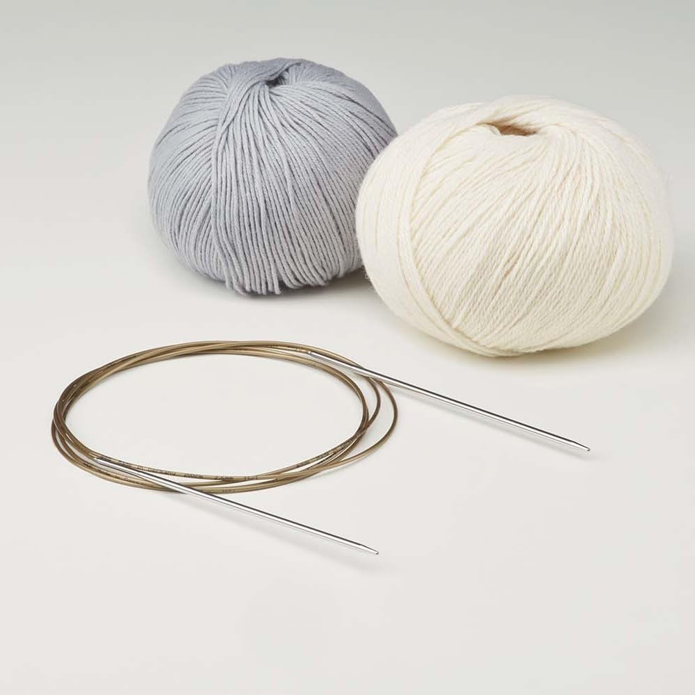Addi Circular Knitting Needle Basic Metal, Brass Nickel-Plated, Multicoloured, 250cm x 2.5mm