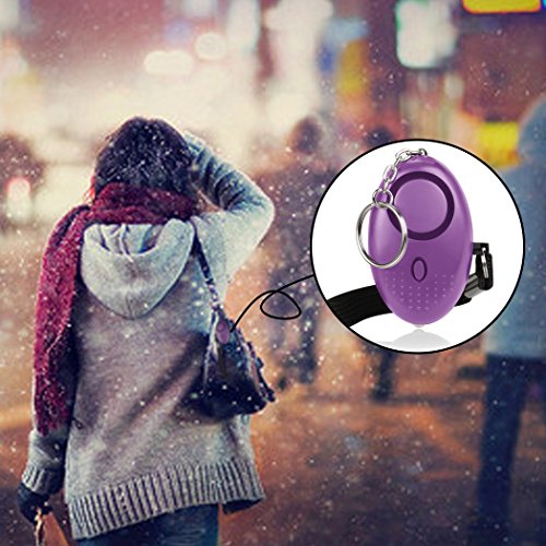 2 Pack Mini Allarme Personale 130db con Torcia di