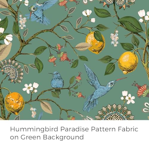 Image of BFAM Floral Print 100% Blackout Curtain with Black Linning at Back,Green Bird Print Curtains for Living Room /Bedroom Thermal Insulated Energey Saving 12 Feet Pack of 1 Curtain