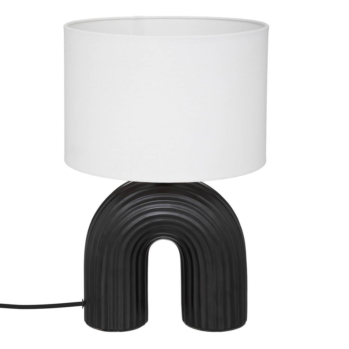 Atmosphera - Lampe Eidel - métal et céramique - noir - H40-5 cm