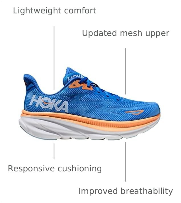 Image of HOKA ONE ONE Clifton 9 Mens - Coastal Sky All Aboard - 10 UK, 10.5