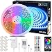 Bluetooth LED Strip 10M, 600 LEDS 5050 RGB LED Stripe LED Streifen APP Steuerbar Musik LED Band, LED Bar, LED Lichtband LED Leiste mit Fernbedienung 24V Netzteil für Haus, Raum, Party,Dekoration
