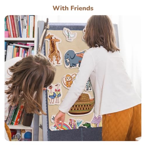CHEFAN 2 Pack Felt Board Bible Stories Set, Flannel Felt Board for Toddler Include Noah\'s Ark, Jonah and The Whale, Felt Story Board Pieces for Preschool Activities