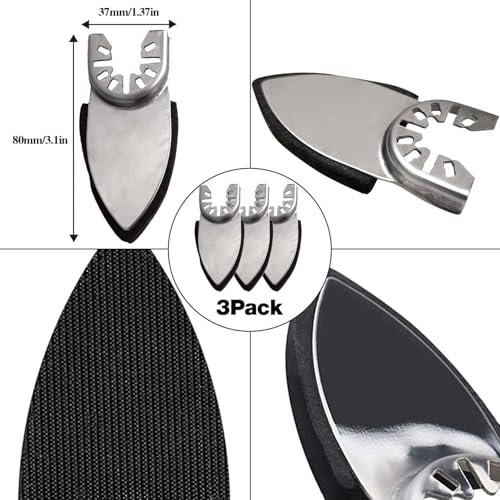 246Pcs Oscillating Tool Sanding Pad Kit, 3Pcs Multitool Sanding Pads and 3Pcs Finger Sanding Pad, 240Pcs Sandpaper, for Wood/Plaster Polish Sanding, & Other Surfaces, Compatible with Multiple Tools