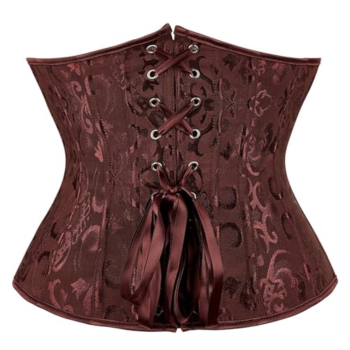Piraten Korsett Corset Top Damen Halloween Gothic Shapebody Bustier Trachten Corsage Schnürkorsett Große Brüste – Bild 4