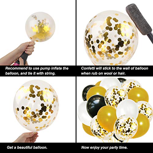 Rubfac SERONLINE2020032703 100Pcs Black Gold White Balloons thumb #3