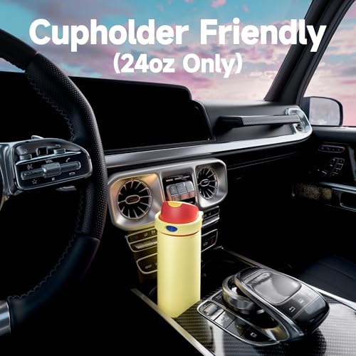 Image of 24 oz Insulated Water Bottle with Straw: Meoky Stainless Steel Metal Water Bottle with Straw Lid - Leak Proof, Cold for 24 Hours, Fits in Car Cup Holder, BPA-Free for Travel Sports Gym, Misty Horizons