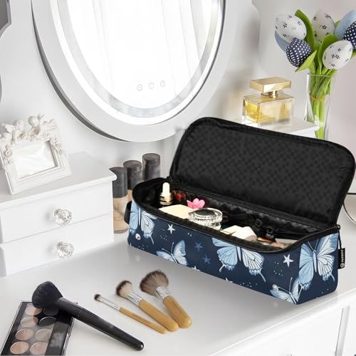 Bolso organizador Butterfly Starry Navy para herramientas de cabello como planchas, rizadores y accesorios, con tapete resistente al calor, portátil para mujeres miniatura 7