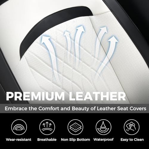 FLORICH Front Car Seat Covers, Leather Seat Covers for Cars, Waterproof Car Seat Protector Breathable, Front Seat Covers for Cars, Automotive Seat Covers Universal Fit for Most SUV Pick-up Truck by FLORICH - Image 6
