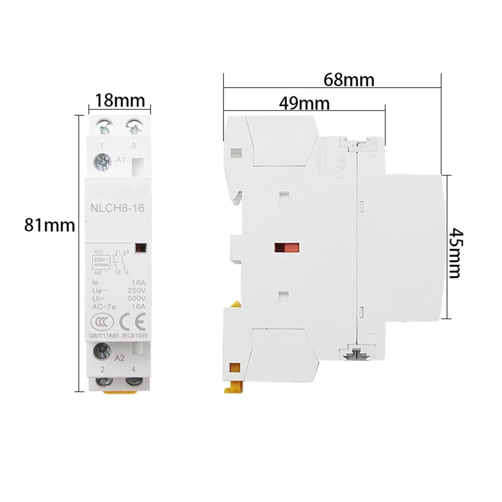 Domowy montowany na szynie modułowy stycznik AC Din 2P 16A 25A 1NO 1NC 2NO 2NC AC 220V 230V 50/60Hz (2P 25A 2NO)