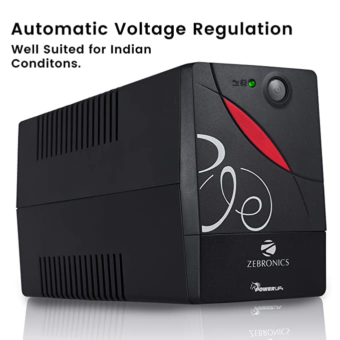Image of ZEBRONICS Zeb-U725 600VA UPS for Desktop /PC /Computers (not for Routers) with Automatic Voltage Regulation, Black