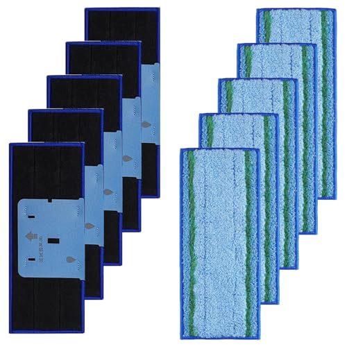Alrens 10 Pack Upgraded M6 Wet Mopping Pads Compatible with iRobot Braava Jet M6 Ultimate Robot Mop 6012, 6110, 6112, 6113, Washable and Reusable Robot Wet Mopping Pad Replacement Parts