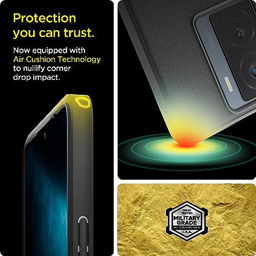 Image of Spigen Essential Sand Blast | vivo iQOO Z7 5G Case [Flexible] [Air Cushion Protection] iQOO Z7 5G Back Cover | TPU - Matte Black