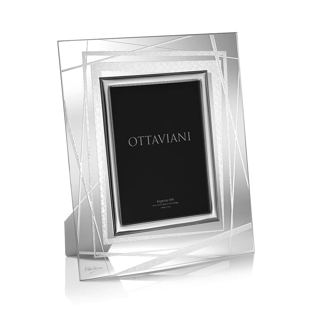 Ottaviani Portafoto della Collezione Il ricordo in Cristallo e foglia argento Tecnologia Silver Foil cm 13x18