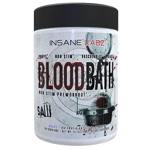 Image of Insane Labz Saw Bloodbath, Non-Stim Pump Pre Workout Powder with Nitrosigine­, OxyGold­, Agmatine Sulfate, L-Citrulline and Betainne Anhydrous, 40 Srvgs (Grape)