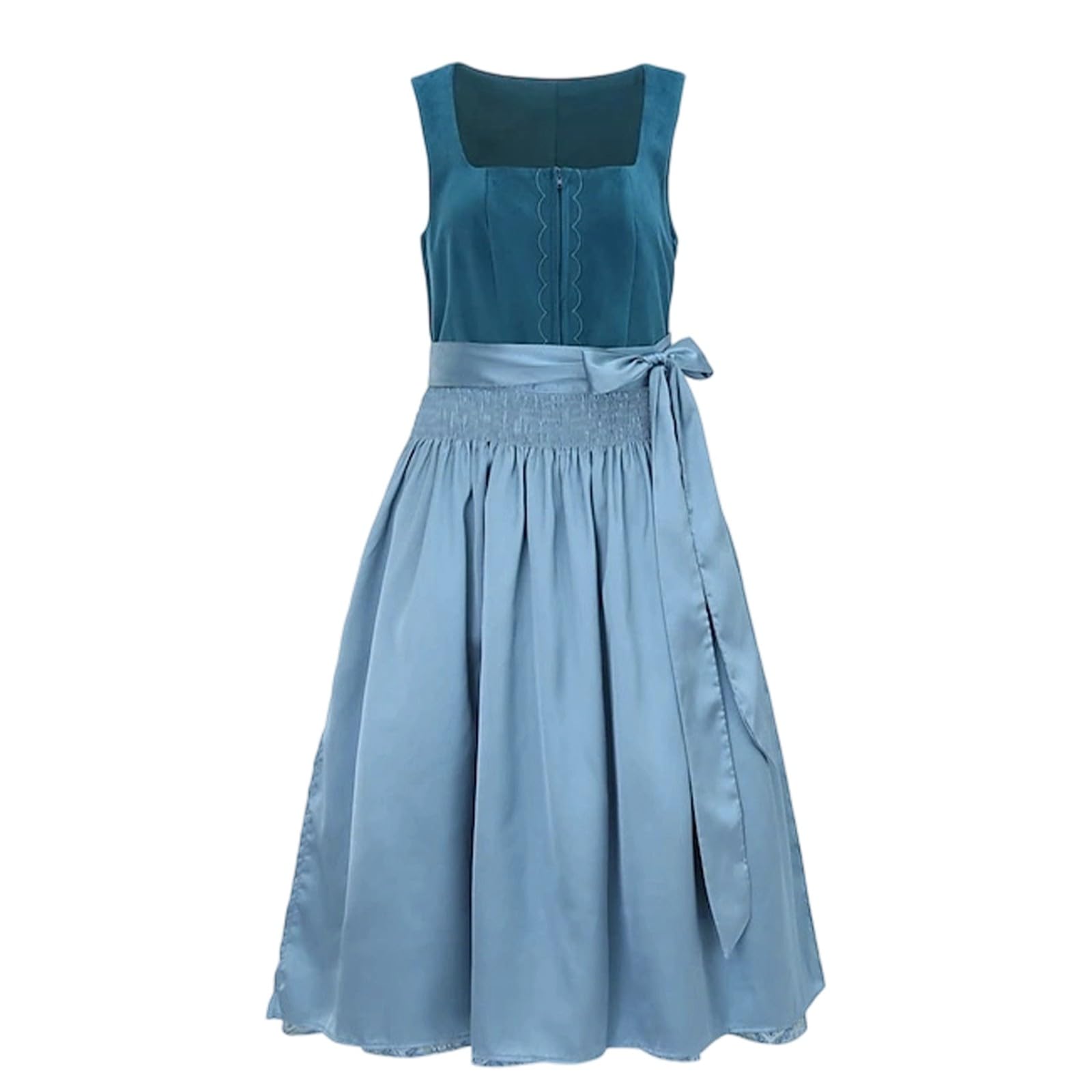 Dirndl Damen Oktoberfest Damen Outfit Lang Dirndlkleid Trachtenkleid Oktoberfest Dirndl Kleidung Trachtenmode Kleid Schlicht Tracht Dirndlkleid Schürze Modern Knielang Schlicht Festlich