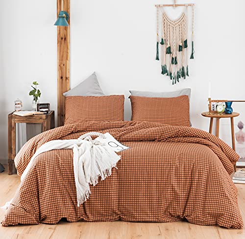 Best Deal 🛒 YuHeGuoJi Plaid Duvet Cover Set 100% Cotton Orange King Size Pumpkin Gingham Bedding 3 Piece Set 1 Casual Plaid Print Duvet Cover with Zipper 2 Pillowcases Hotel Quality Soft Breathable Lightweight Flash Deals - 60% OFF YuHeGuoJi Plaid Duvet Cover Set 100% Cotton Orange King Size Pumpkin Gingham Bedding 3 Piece Set 1 Casual Plaid Print Duvet Cover with Zipper 2 Pillowcases Hotel Quality Soft Breathable Lightweight