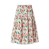 Floral Long Skirt for Girls Kids & Teens Elastic Waistband A-Line Maxi Skirts